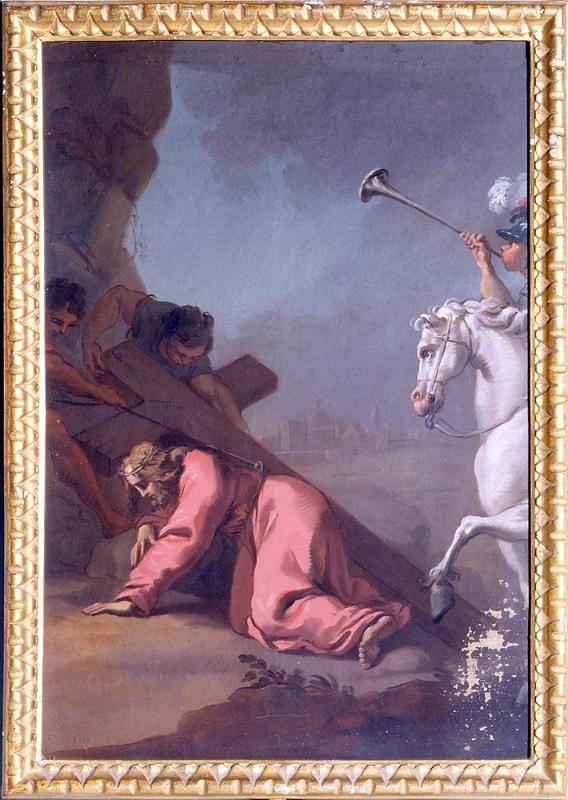 Via Crucis - Gesù cade sotto la croce la terza volta, Monte san Pietro, Bologna 1